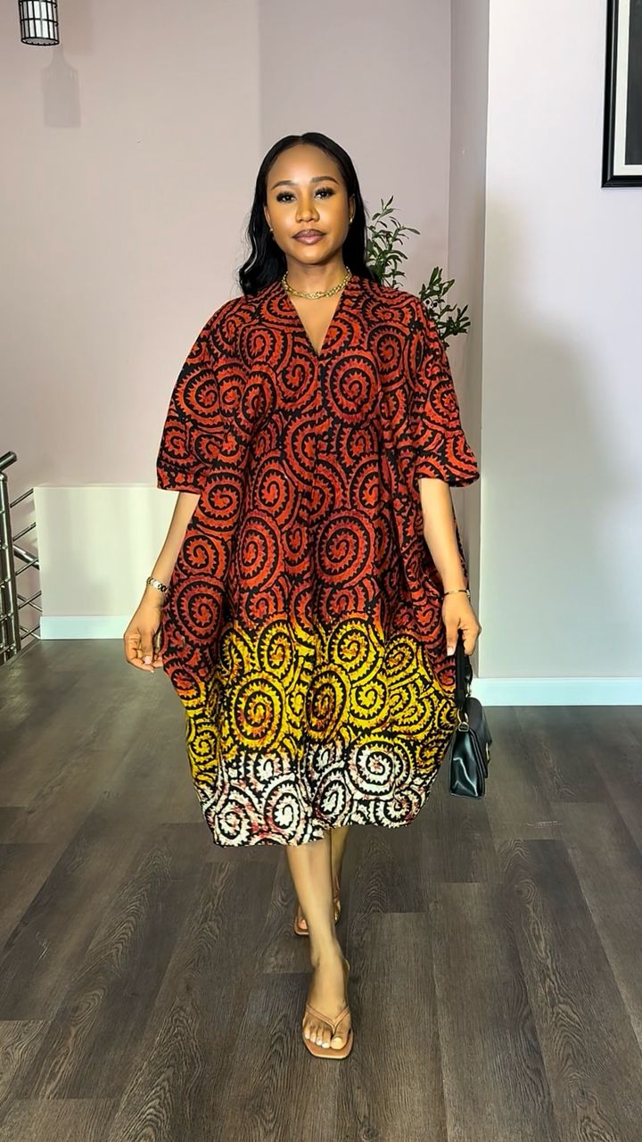 Midi Ankara bubu dress